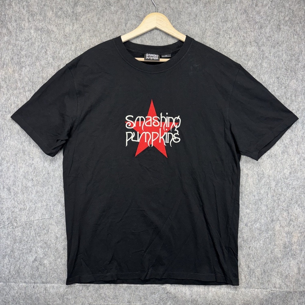 The Smashing Pumpkins T-Shirt Men's Large Short Sleeve 2024 Star Logo Black Red